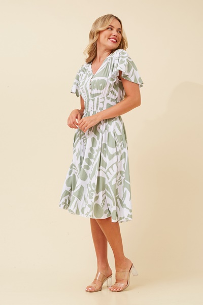 SANDY ABSTRACT PRINT DRESS