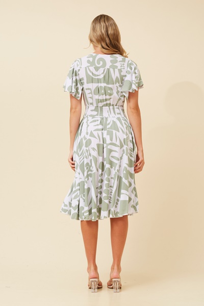 SANDY ABSTRACT PRINT DRESS