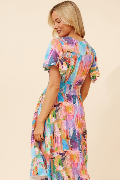 SANDY ABSTRACT PRINT DRESS