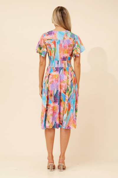 SANDY ABSTRACT PRINT DRESS