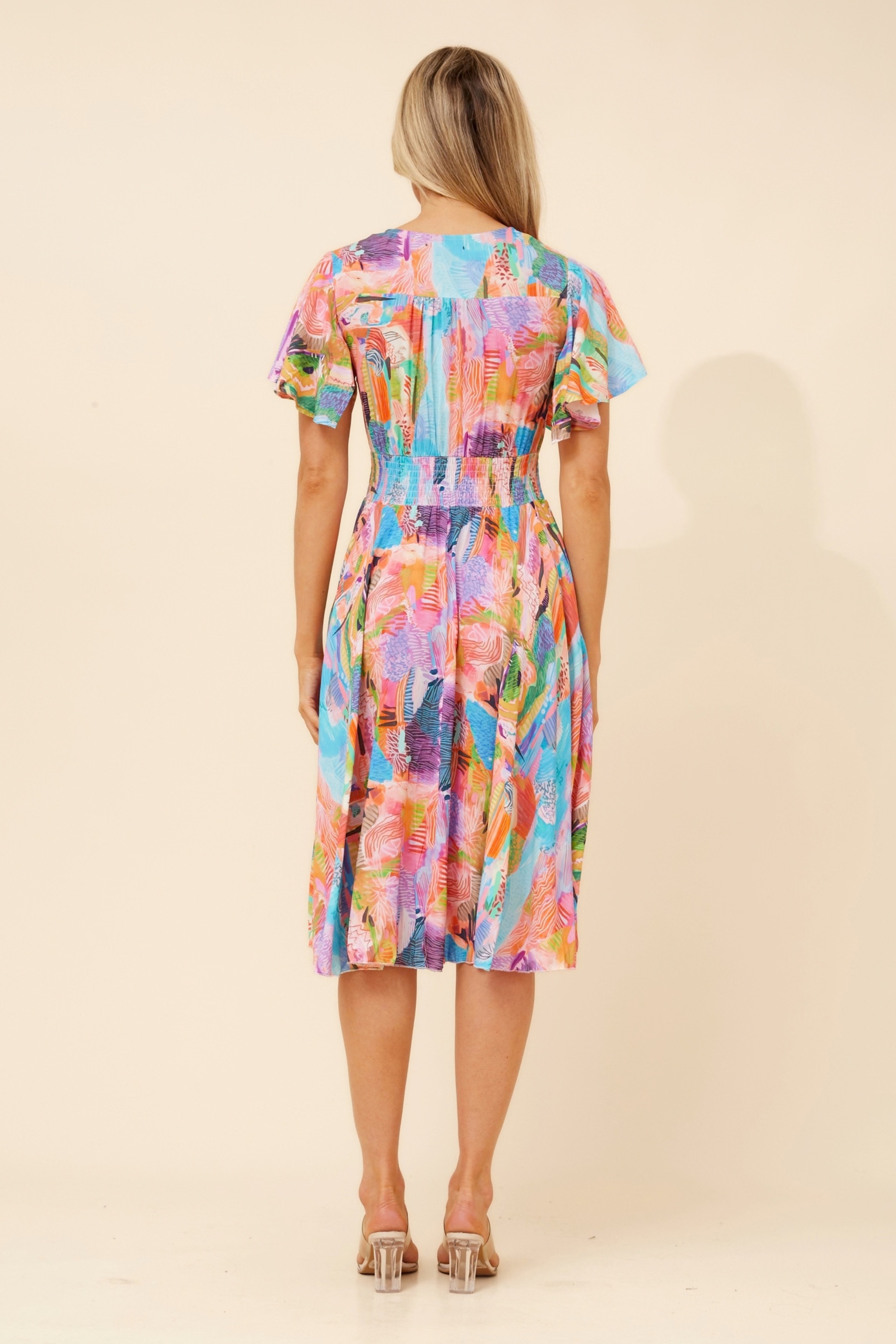 SANDY ABSTRACT PRINT DRESS