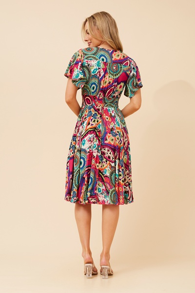 SANDY ABSTRACT PRINT DRESS