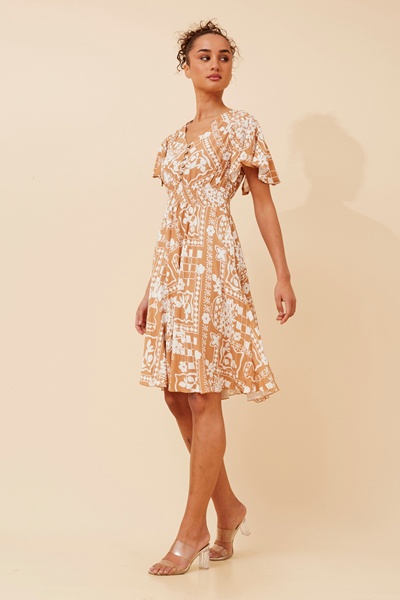 SANDY ABSTRACT PRINT DRESS