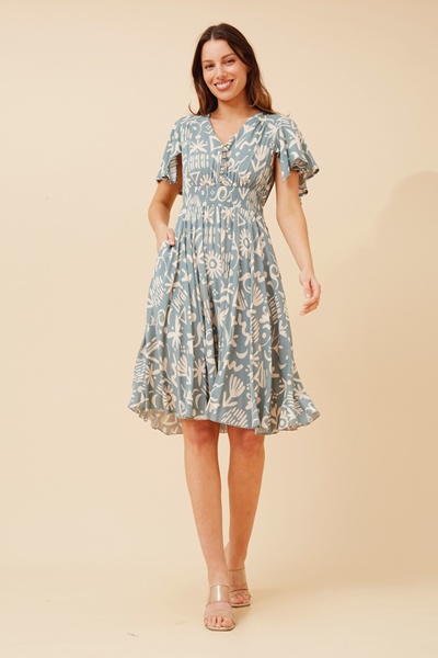SANDY ABSTRACT PRINT DRESS