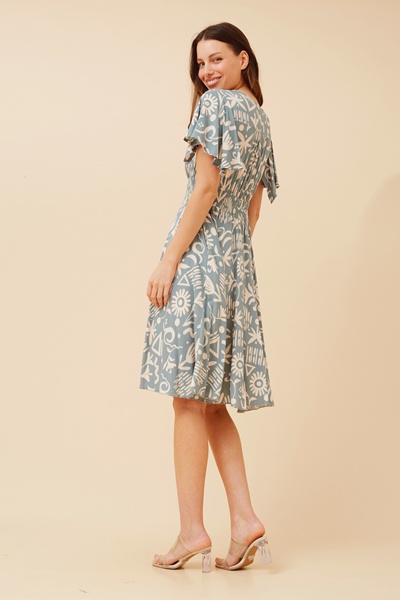 SANDY ABSTRACT PRINT DRESS