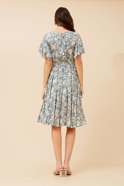 SANDY ABSTRACT PRINT DRESS
