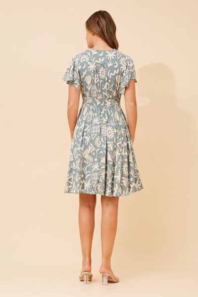 SANDY ABSTRACT PRINT DRESS