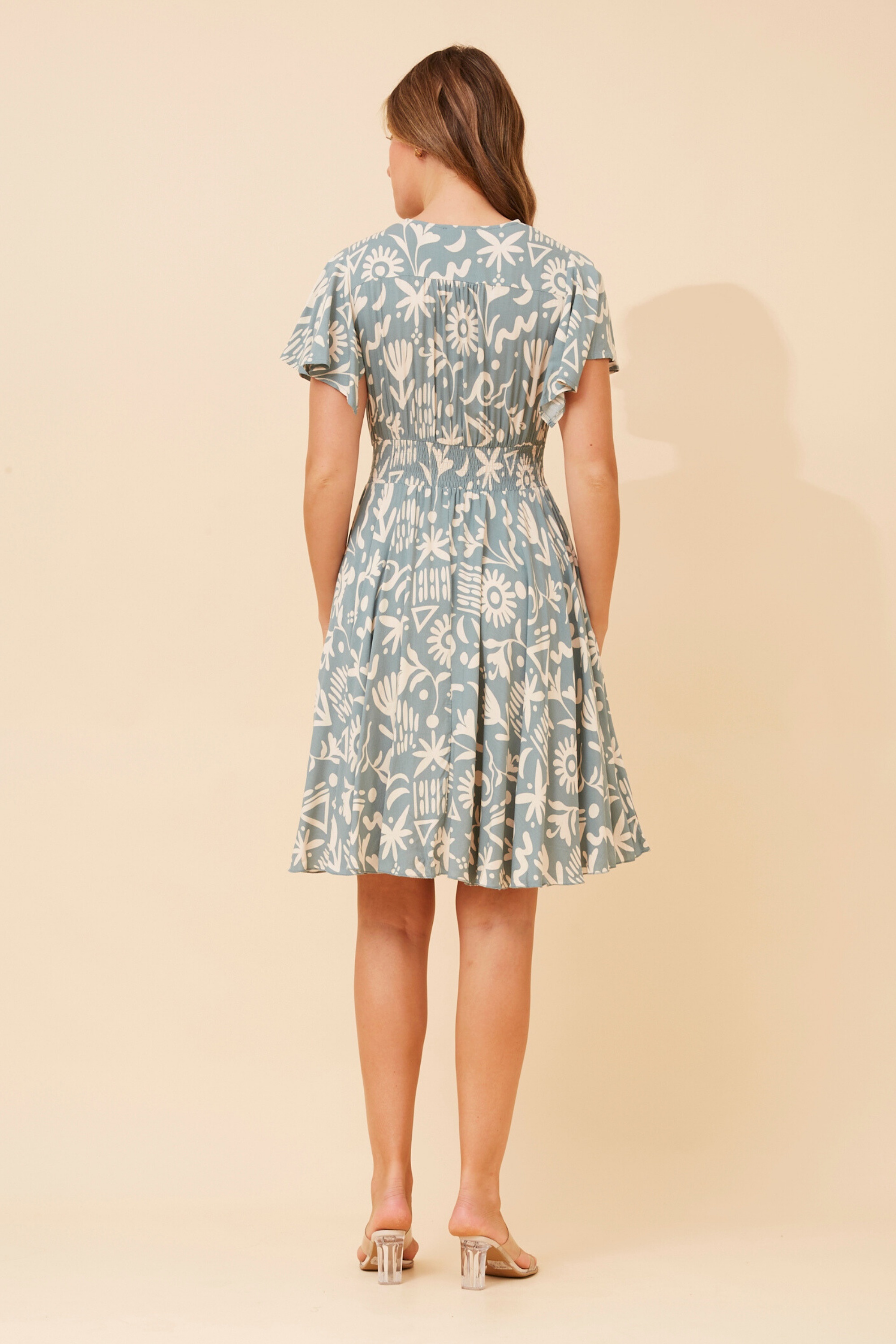 SANDY ABSTRACT PRINT DRESS