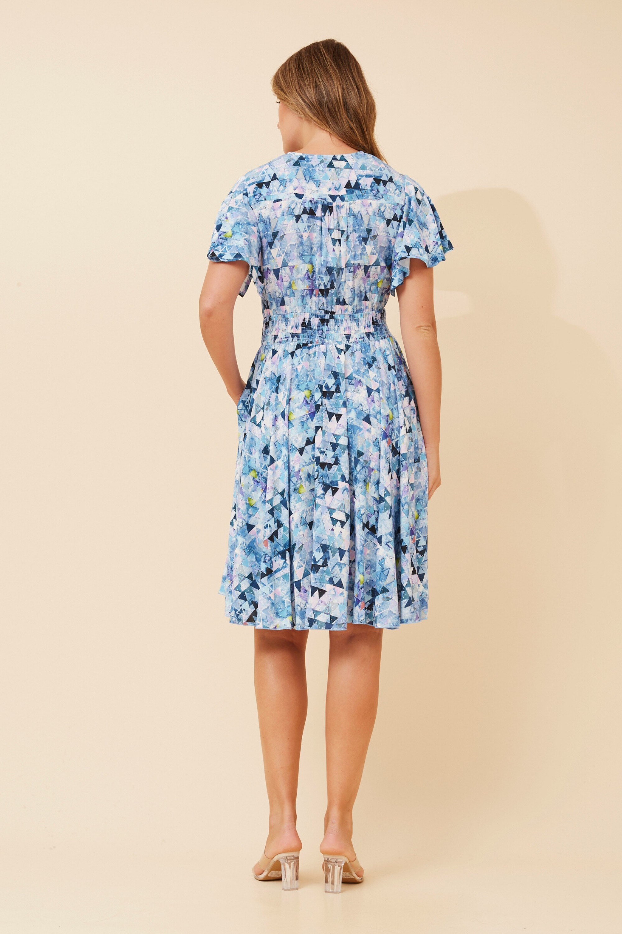 SANDY ABSTRACT PRINT DRESS