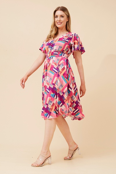 SANDY ABSTRACT PRINT DRESS