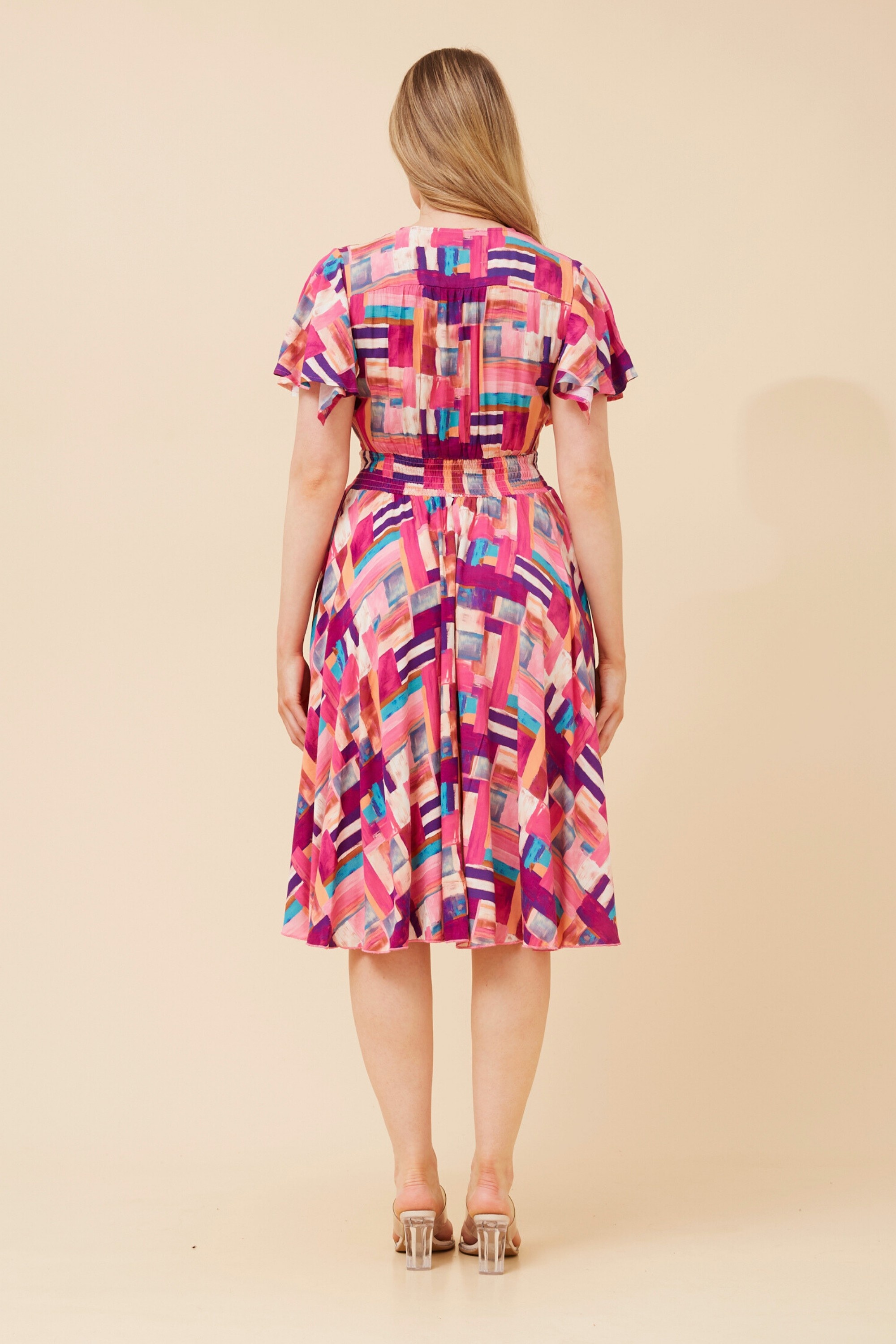 SANDY ABSTRACT PRINT DRESS