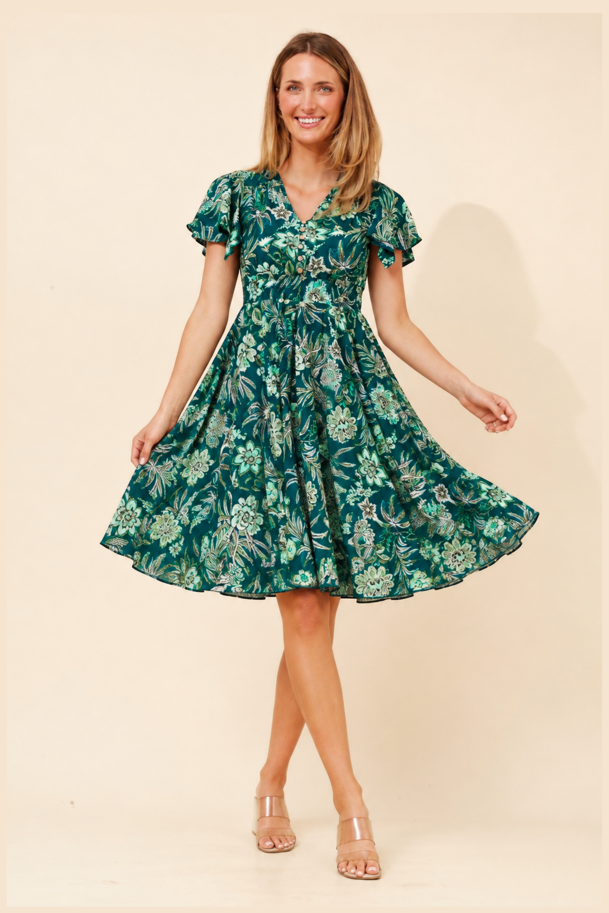 SANDY FLORAL MIDI DRESS