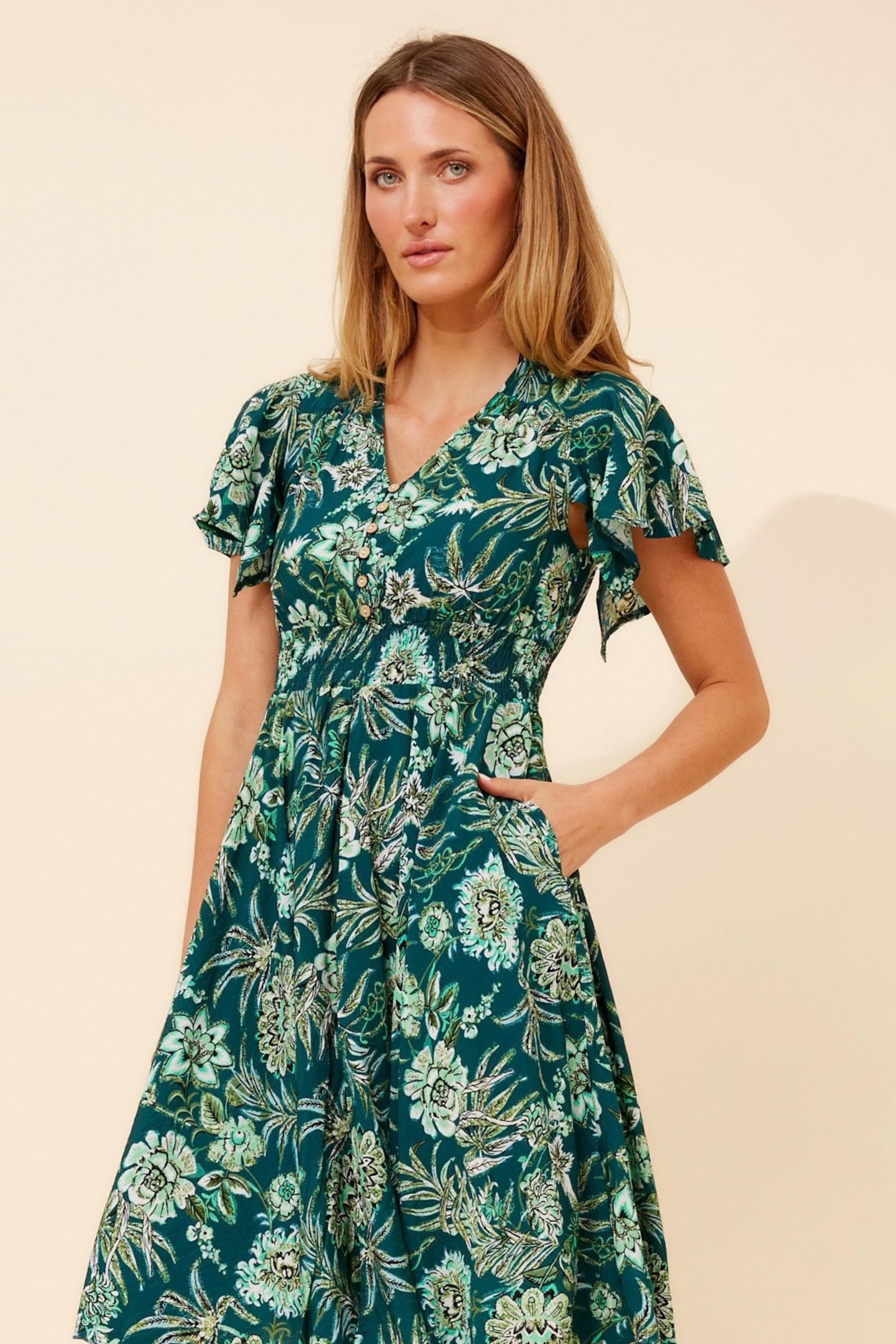 SANDY FLORAL MIDI DRESS