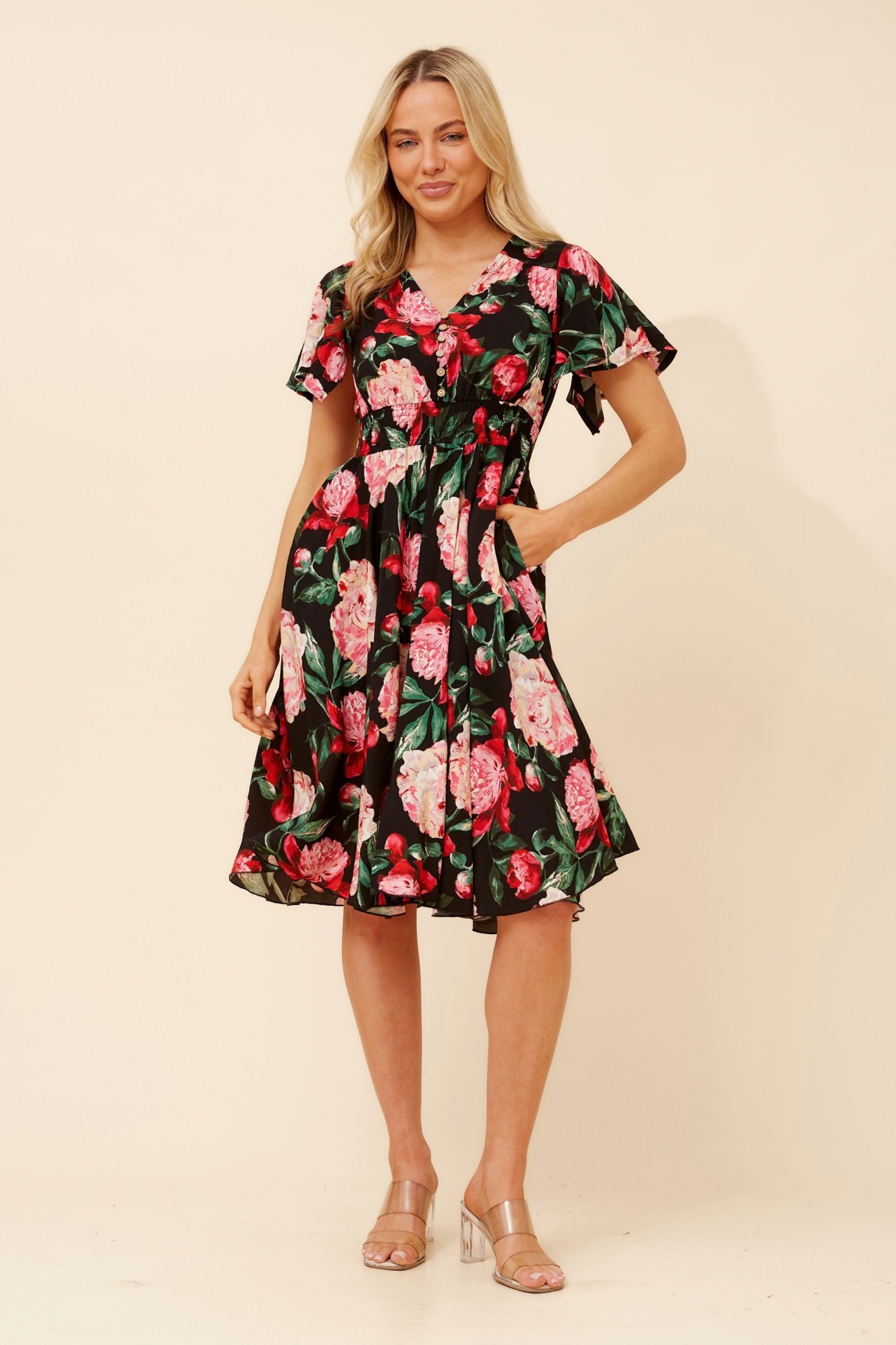 SANDY FLORAL MIDI DRESS