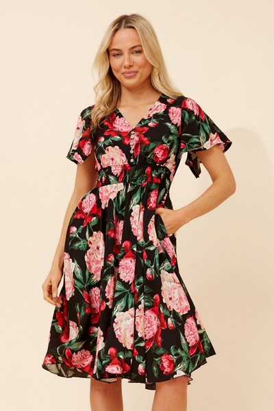 SANDY FLORAL MIDI DRESS