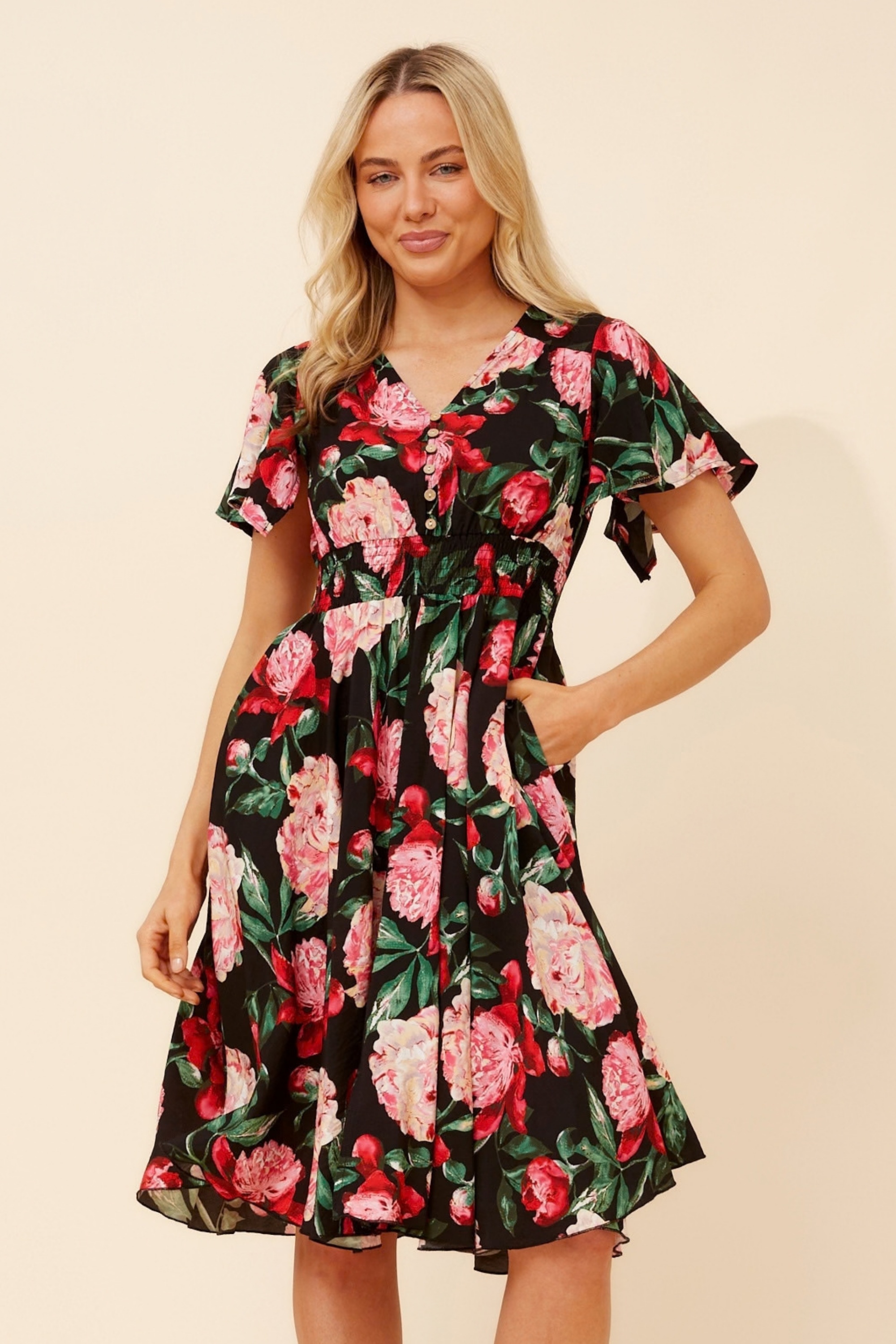 SANDY FLORAL MIDI DRESS