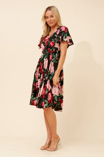 SANDY FLORAL MIDI DRESS