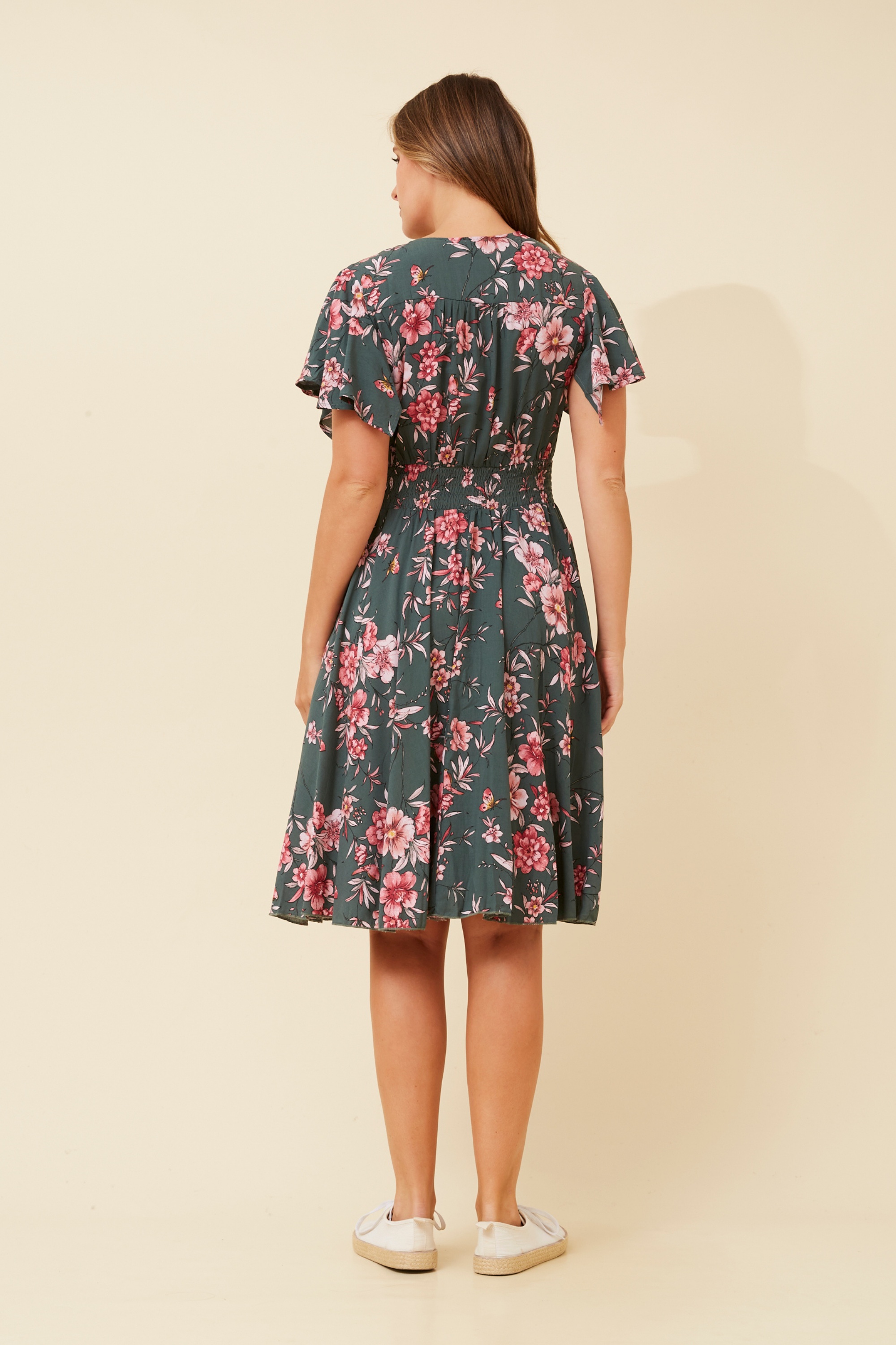 SANDY FLORAL RUFFLE DRESS