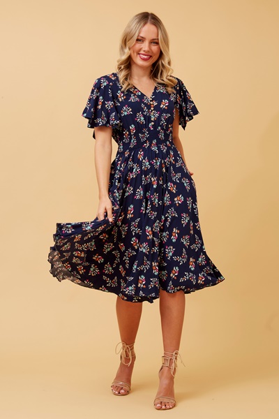 SANDY FLORAL SHORT DRESS