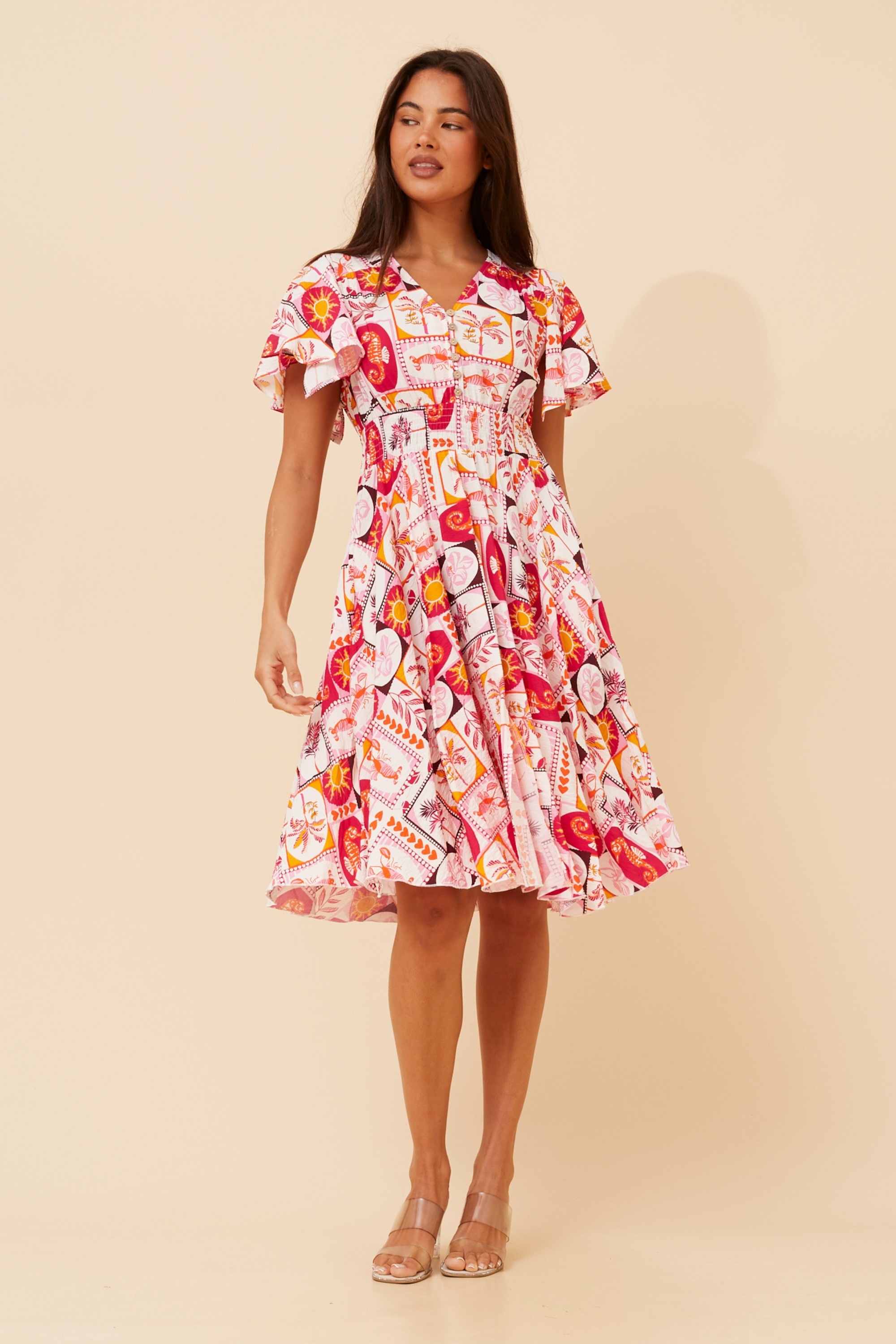 SANDY PATCHWORK PRINT DRESS