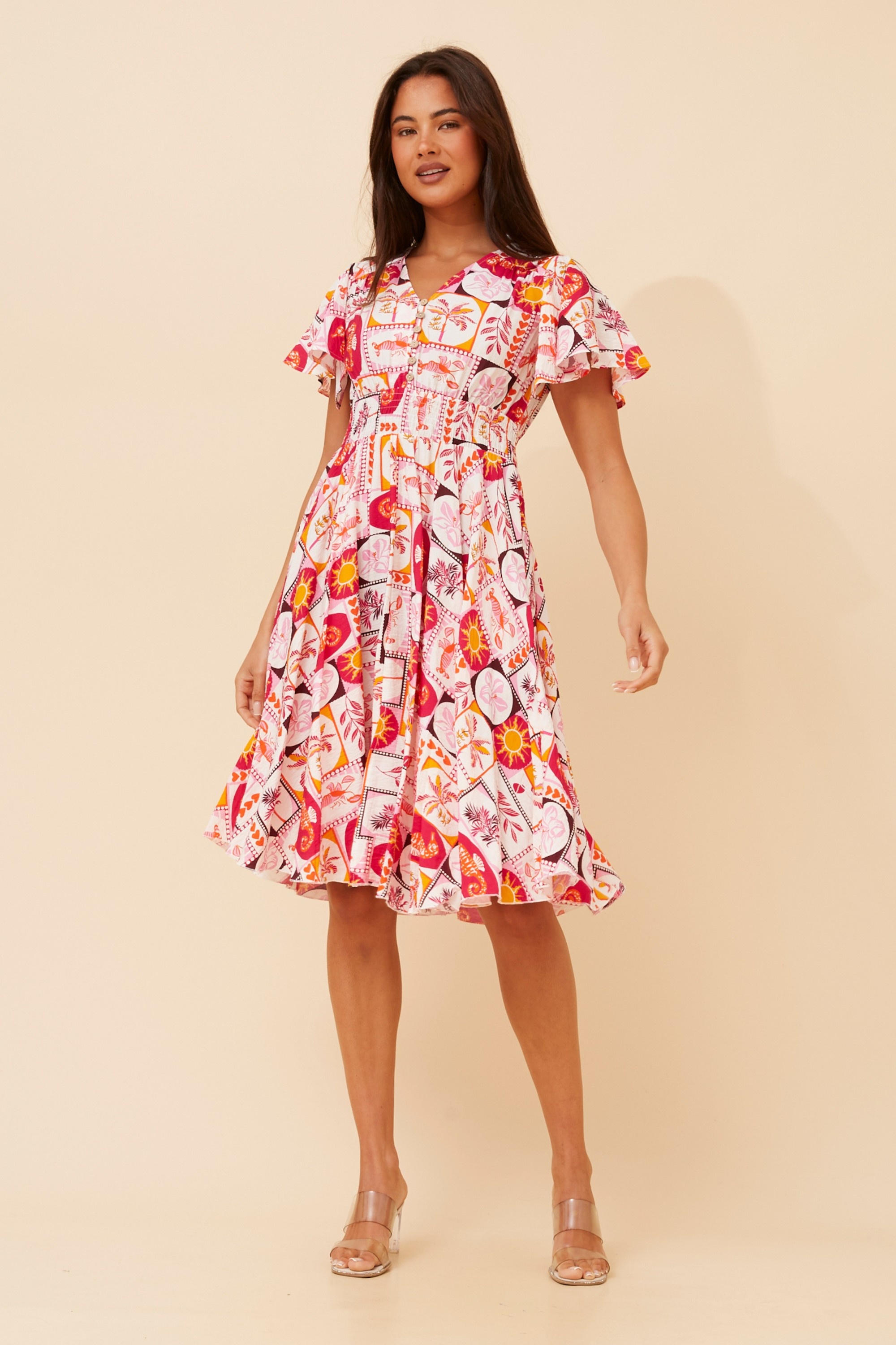 SANDY PATCHWORK PRINT DRESS