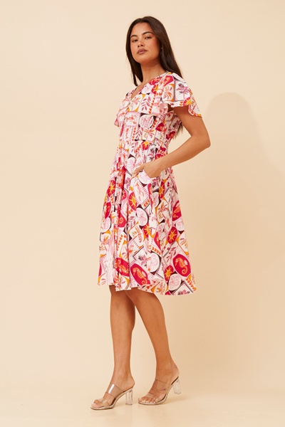SANDY PATCHWORK PRINT DRESS