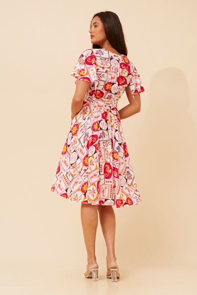 SANDY PATCHWORK PRINT DRESS