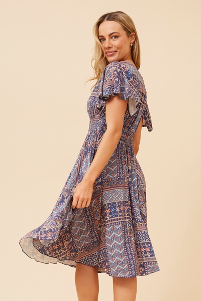 SANDY PATCHWORK PRINT DRESS