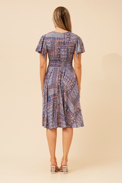 SANDY PATCHWORK PRINT DRESS