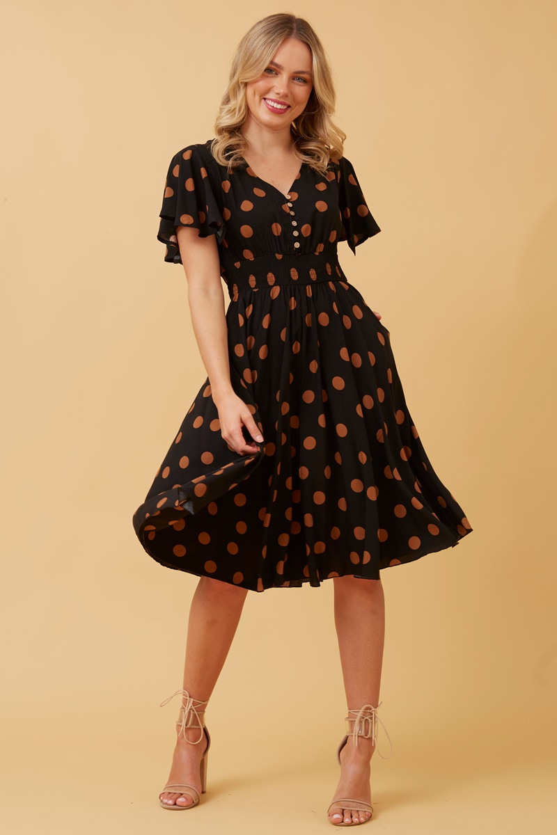 Sandy polka dot short dress Buy Online Femme Connection