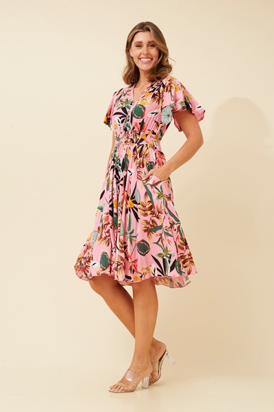 SANDY TROPICAL PRINT DRESS