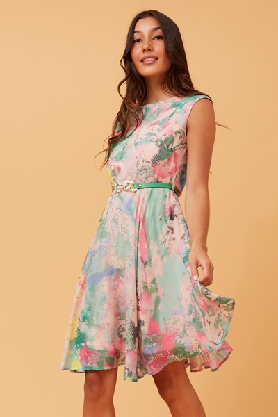 SANTOS FIT AND FLARE DRESS