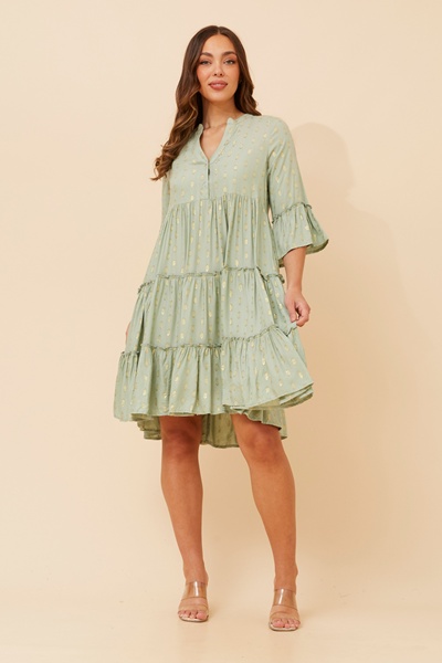 SARIKA LUREX TIERED DRESS
