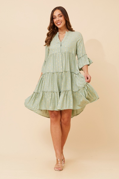 SARIKA LUREX TIERED DRESS