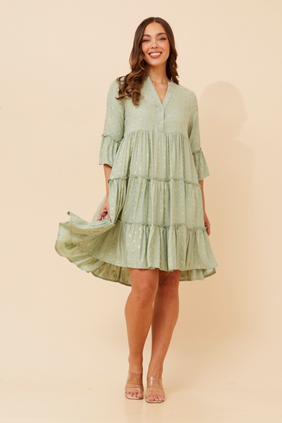 SARIKA LUREX TIERED DRESS
