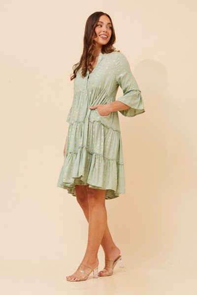 SARIKA LUREX TIERED DRESS