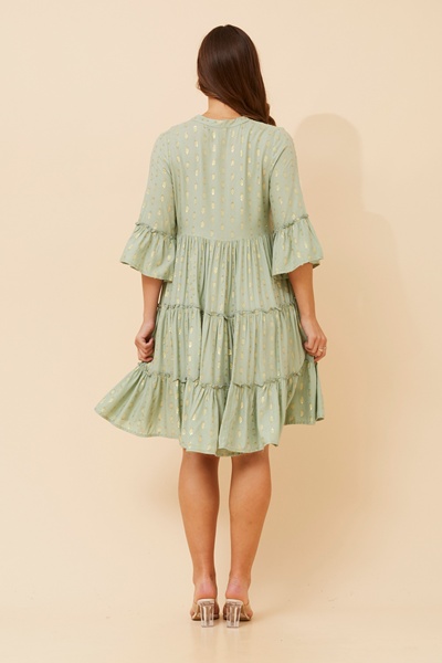 SARIKA LUREX TIERED DRESS