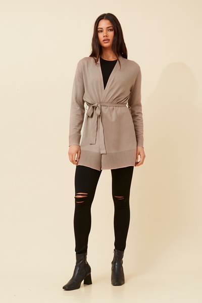 SAVITA SOLID KNIT CARDIGAN