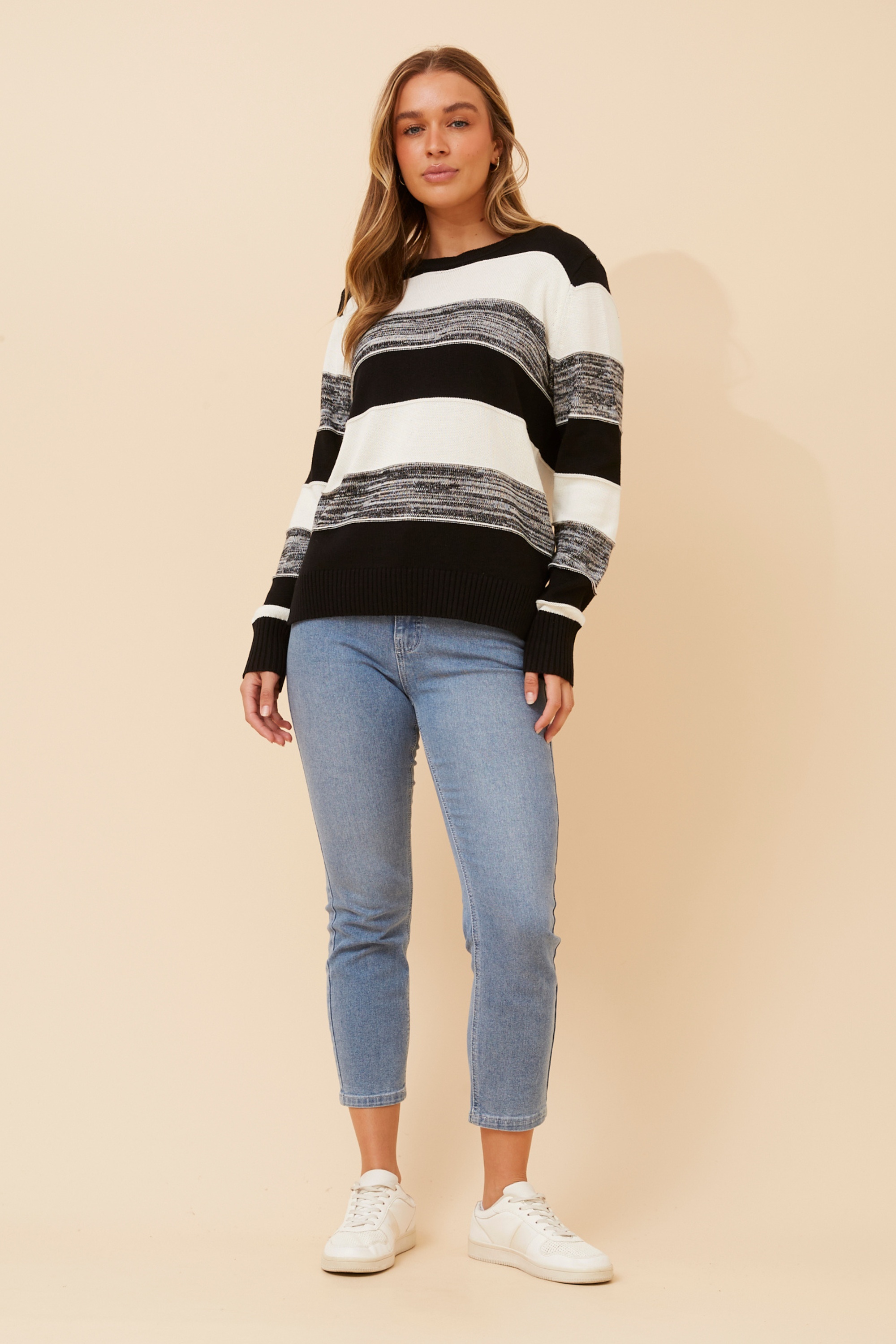 SCOTLYN STRIPE KNIT PULLOVER