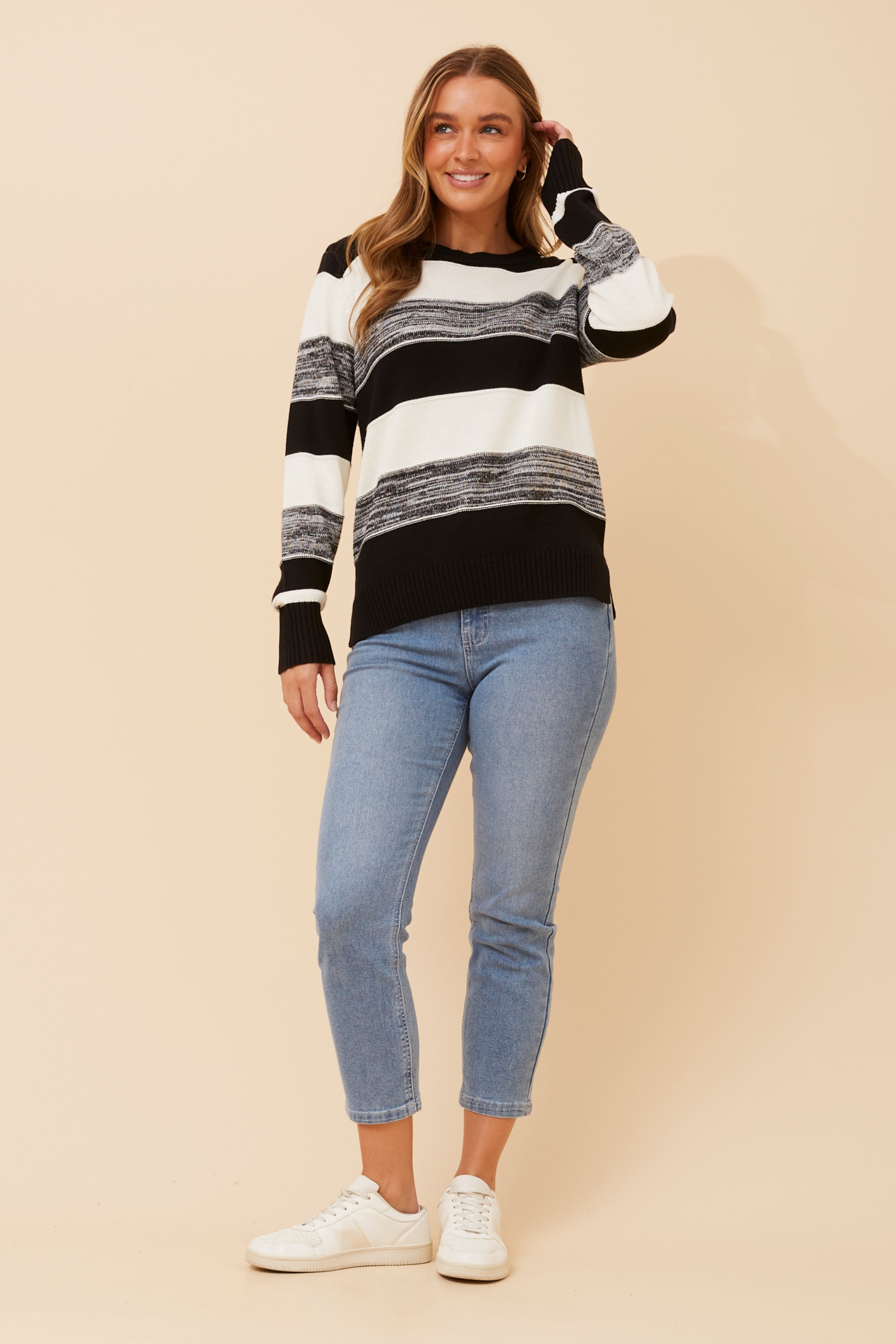 SCOTLYN STRIPE KNIT PULLOVER