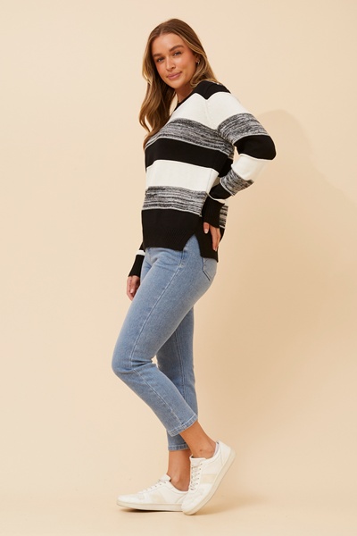 SCOTLYN STRIPE KNIT PULLOVER