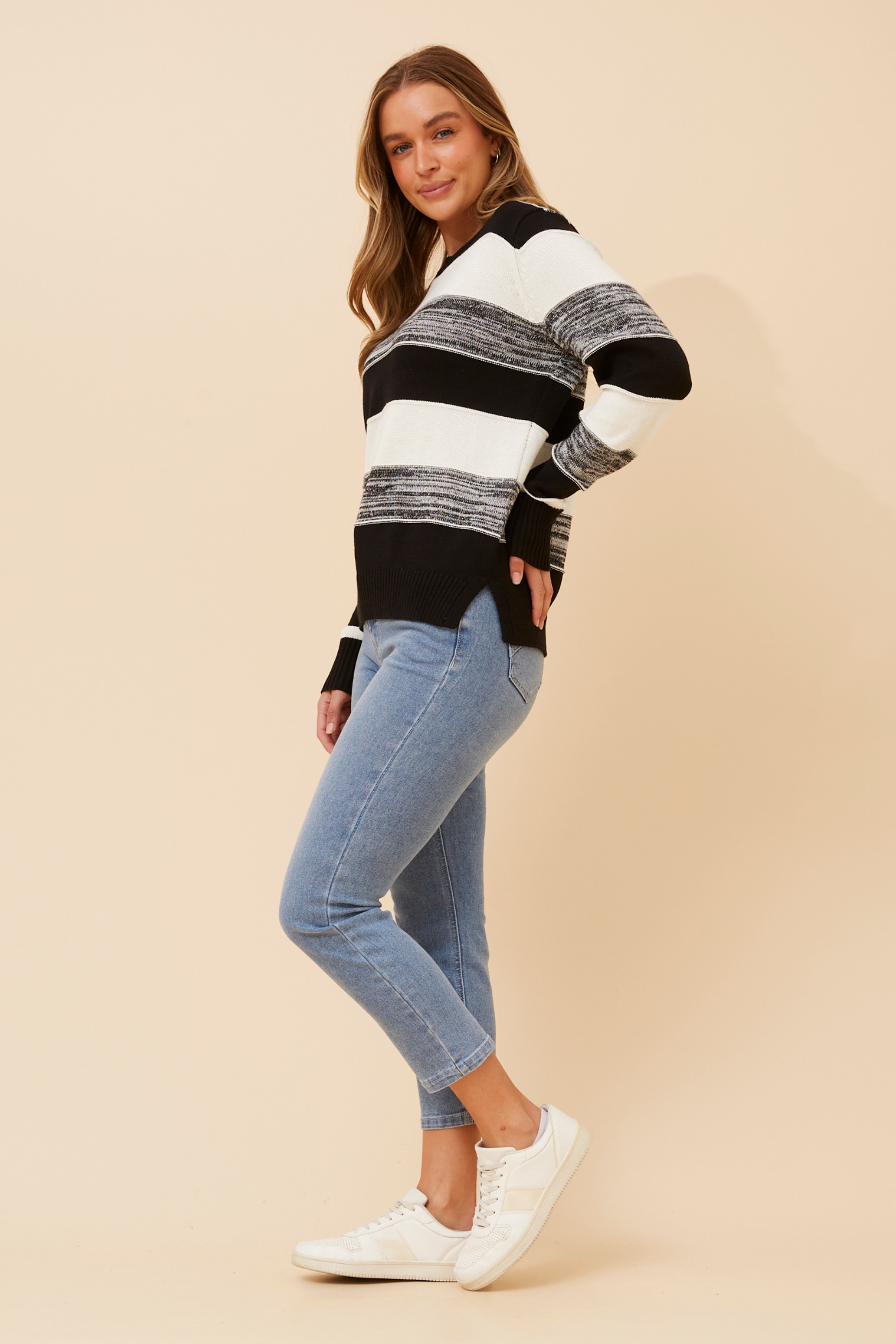 SCOTLYN STRIPE KNIT PULLOVER