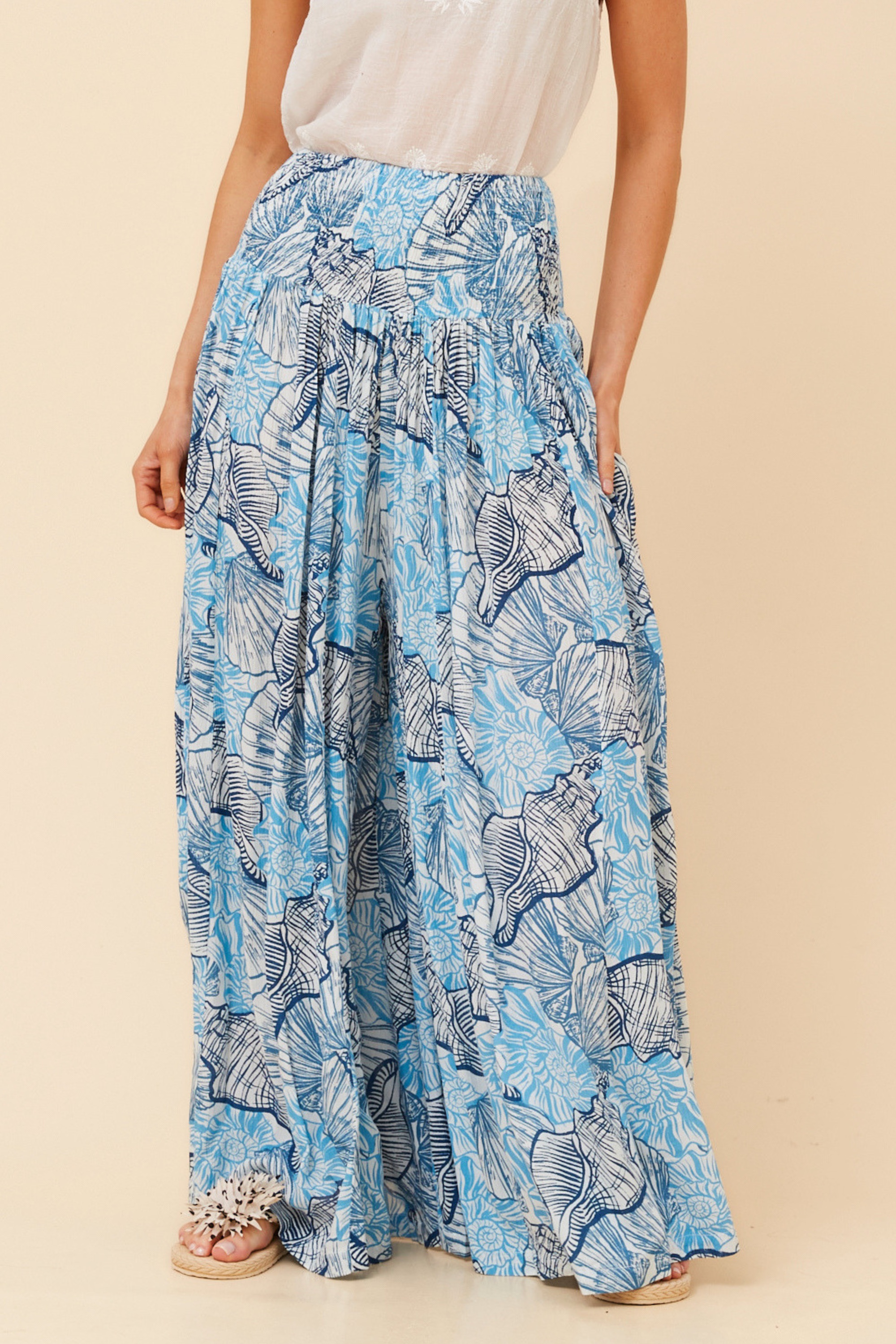 SEGAL SHELL PRINT PANTS