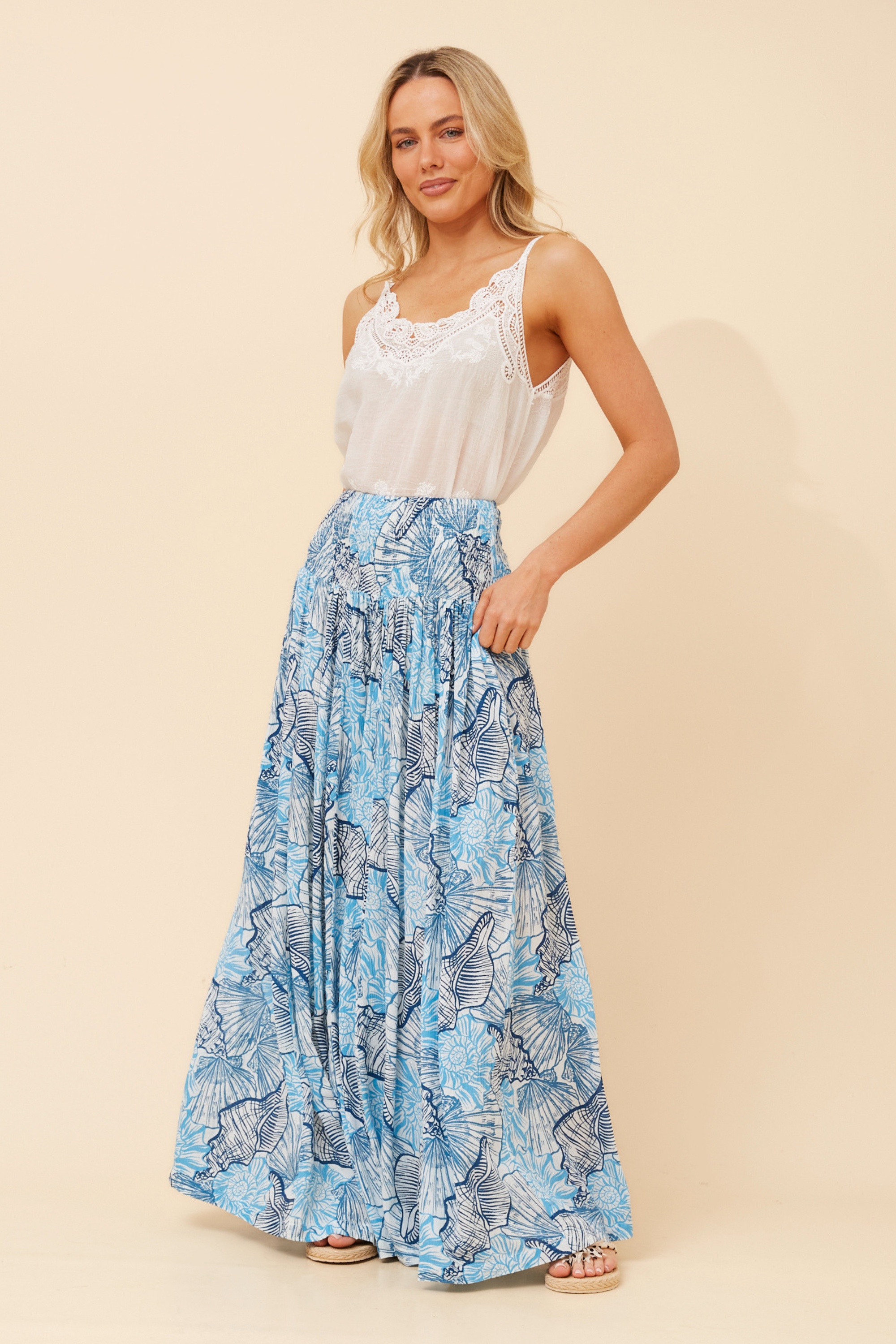 SEGAL SHELL PRINT PANTS