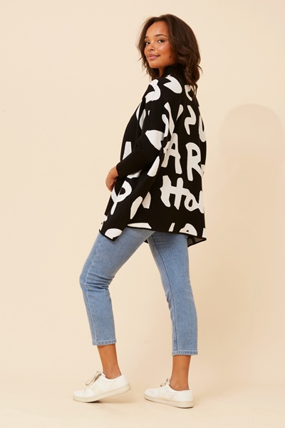 SENEKA ABSTRACT PRINT KNIT PULLOVER