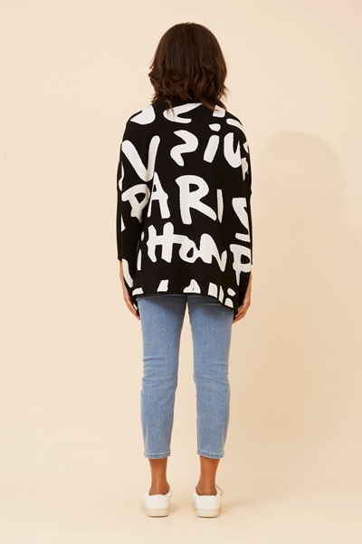 SENEKA ABSTRACT PRINT KNIT PULLOVER