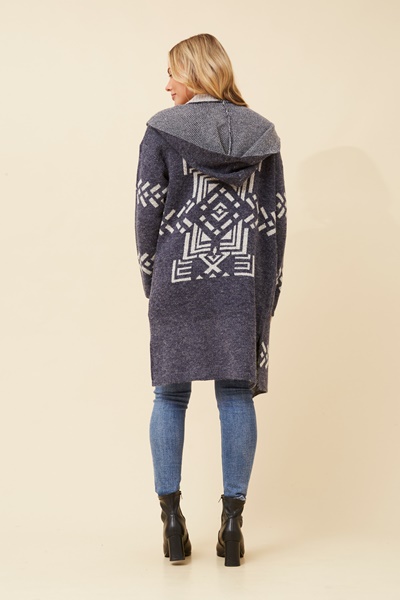 SHAEMA JACQUARD KNIT CARDIGAN