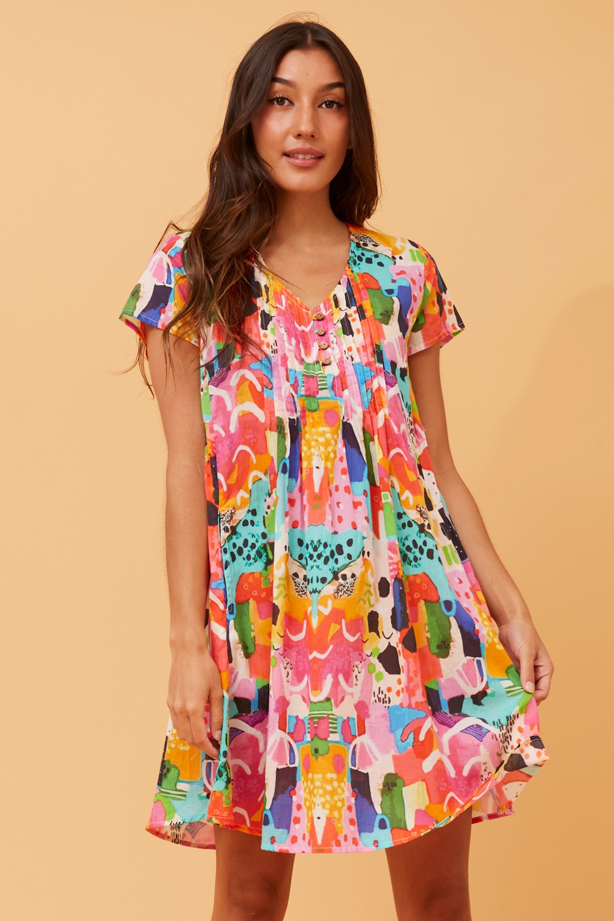 SHALIMAR ABSTRACT PRINT DRESS