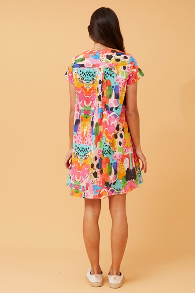 SHALIMAR ABSTRACT PRINT DRESS