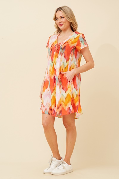 SHALIMAR ABSTRACT PRINT DRESS